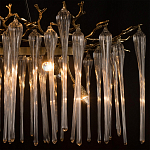 Люстра подвесная прямоугольная с бронзовыми акцентами и прозрачными стеклянными каплями Droplet Chandelier варинант исполнения - 6 | Loft Concept во Владивостоке