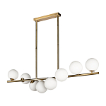 Люстра на штанге с 8-ю белыми шарообразными плафонами Bubble Chandelier варинант исполнения - 2 | Loft Concept во Владивостоке