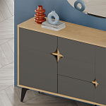 Комод цвета древесины с 3-мя дверцами и выдвижным ящиком темно-серого цвета SPARK CONSOLE OAK ANTHRACITE варинант исполнения - 3 | Loft Concept во Владивостоке