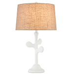 Настольная лампа с белым каркасом и тканевым абажуром Natural Stems варинант исполнения - 1 | Loft Concept во Владивостоке
