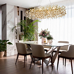 Линейная люстра с хрустальными подвесками Fairytree Gold Crystal Linear Chandelier 14 варинант исполнения - 2 | Loft Concept во Владивостоке