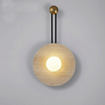 Бра круглое с каменным основанием и плафоном из стекла в форме шара Shaw Marble Lighting варинант исполнения - 4 | Loft Concept во Владивостоке