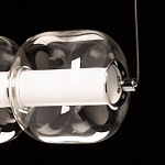 Люстра линейная с 6-ю прозрачными стеклянными плафонами округлой формы HANDLE GRAPE варинант исполнения - 10 | Loft Concept во Владивостоке