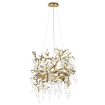 Подвесная люстра в виде ветвей деревьев золотого цвета с прозрачными подвесками-каплями 8 и 14 ламп Droplet Chandelier варинант исполнения - 2 | Loft Concept во Владивостоке
