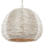 Подвесной светильник в форме купола с декором из круглых деревянных бусин White Wooden Beads Chandelier варинант исполнения - 2 | Loft Concept во Владивостоке