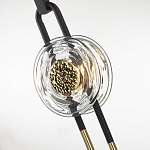 Подвесной светильник черного цвета с прозрачным стеклянным плафоном и золотистой центральной вставкой Virelia  варинант исполнения - 6 | Loft Concept во Владивостоке