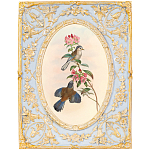 Декоративный постер с изображением птиц в раме с рельефным растительным узором Blooming Birds Poster варинант исполнения - 11 | Loft Concept во Владивостоке