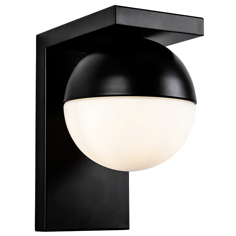 Бра с плафоном в виде шара Ponzio Flos Black Sphere Wall Lamp Черный Белый Бра с плафоном в виде шара Ponzio Flos Black Sphere Wall Lamp Черный Белый во Владивостоке | Loft Concept