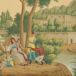 Обои ручная роспись Views of Italy Crepuscule варинант исполнения - 1 | Loft Concept во Владивостоке