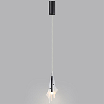 Подвесной светильник с черной металлической основой и рельефным плафоном Glass Pod варинант исполнения - 9 | Loft Concept во Владивостоке