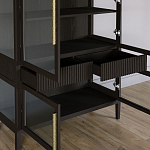 Витрина Primo со стеклянными фасадами и 2 ящиками Темный орех варинант исполнения - 5 | Loft Concept во Владивостоке