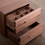 Прикроватный столик деревянный с 2-мя ящиками Moon Walnut Furniture варинант исполнения - 5 | Loft Concept во Владивостоке