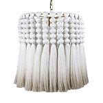 Подвесной светильник круглый плетеный с белой бахромой Braided Bundle of Ears варинант исполнения - 1 | Loft Concept во Владивостоке