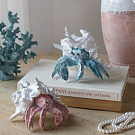 Статуэтка голубой рак с белой раковиной Marine Accessories варинант исполнения - 6 | Loft Concept во Владивостоке