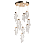 Люстра каскадная с 10-ю прозрачными плафонами Wave Line варинант исполнения - 2 | Loft Concept во Владивостоке