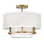 Потолочный светильник с двухслойным белым текстильным абажуром Hinkley варинант исполнения - 14 | Loft Concept во Владивостоке