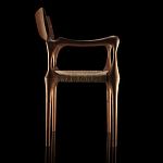 Стул из Ореха с плетеным сидением Kronos Dining Chair Brown варинант исполнения - 3 | Loft Concept во Владивостоке