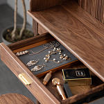 Туалетный стол деревянный с ящиком и зеркалом Moon Walnut Furniture варинант исполнения - 6 | Loft Concept во Владивостоке