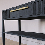 Дизайнерская Консоль с полкой и ящиком Primo Черный дуб варинант исполнения - 4 | Loft Concept во Владивостоке
