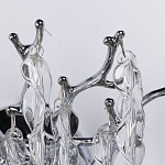 Бра цвета хром с ветвями и прозрачными стеклянными подвесками в виде вытянутых спиральных капель Droplet Chandelier варинант исполнения - 4 | Loft Concept во Владивостоке