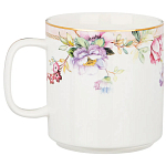 Кружка из фарфора белая с цветочным принтом 400 мл Flower Porcelain Collection варинант исполнения - 1 | Loft Concept во Владивостоке