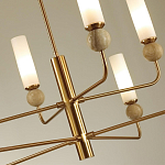 Люстра на штанге с 8-ю цилиндрическими матовыми плафонами и шарами из камня Orb Essence варинант исполнения - 11 | Loft Concept во Владивостоке