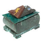 Шкатулка прямоугольная с зеркалом из натурального камня змеевик Stone Casket варинант исполнения - 4 | Loft Concept во Владивостоке