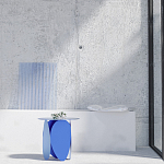 Matis журнальный столик серый из металла и кожи варинант исполнения - 1 | Loft Concept во Владивостоке