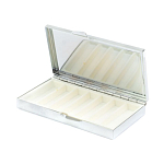 Таблетница карманная прямоугольная на 7 отделений с зеркалом и накладкой из натурального камня Амазонит Silver Stone Pillboxes варинант исполнения - 3 | Loft Concept во Владивостоке