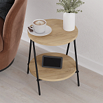 Стол приставной с 2-мя круглыми столешницами из дерева ESSEL OAK варинант исполнения - 8 | Loft Concept во Владивостоке