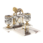 Настольный письменный набор из мрамора с декором в виде льва в подарочной упаковке Marble Accessory варинант исполнения - 2 | Loft Concept во Владивостоке