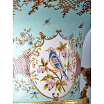 Ваза из голубого фарфора с рисунком птиц и цветов и декоративными элементами Blue Garden варинант исполнения - 9 | Loft Concept во Владивостоке