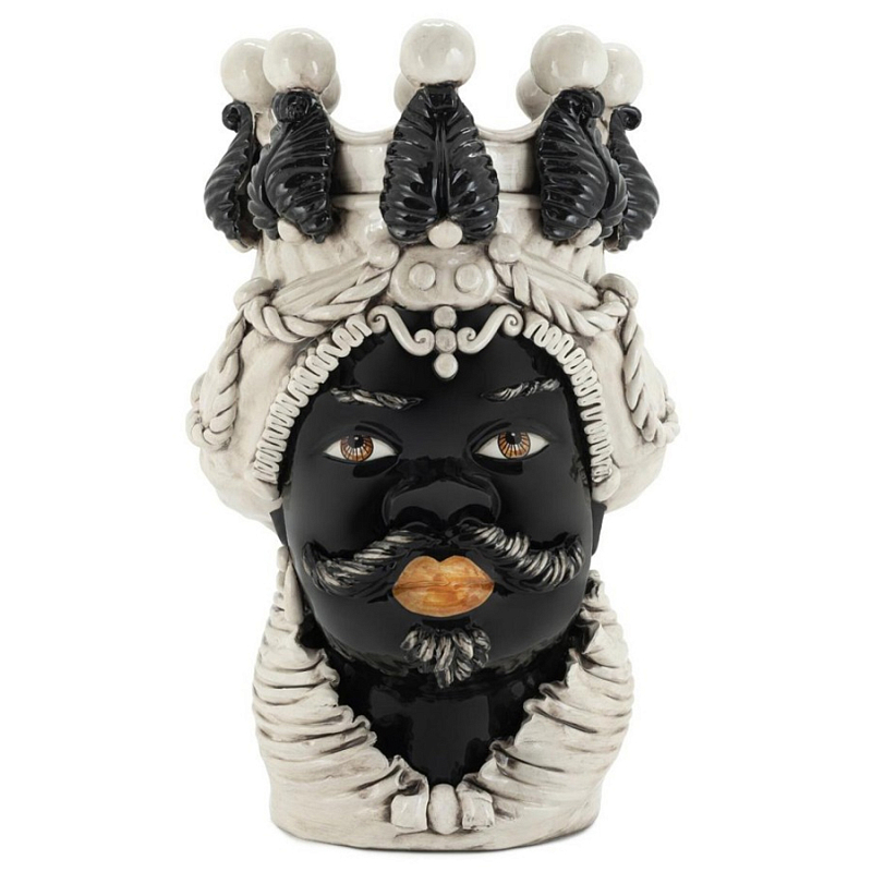 Ваза Vase Moro Man Black Big Черный Бежевый Ваза Vase Moro Man Black Big Черный Бежевый во Владивостоке | Loft Concept