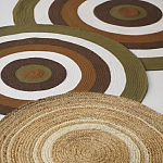 Ковер круглый из хлопка с контрастным узором Bullseye 150 варинант исполнения - 7 | Loft Concept во Владивостоке