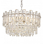 Круглая люстра с хрустальными подвесками на серебряном каркасе Gorgeous Crystal Light варинант исполнения - 2 | Loft Concept во Владивостоке