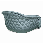 Барный стул со спинкой и мягкой обивкой с ромбами на 4-х деревянных ножках Голубой Велюр Ava Charm варинант исполнения - 3 | Loft Concept во Владивостоке