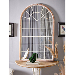 Зеркало-окно настенное в венецианском стиле с деревянной рамой бежевого цвета Venetian Smooth варинант исполнения - 5 | Loft Concept во Владивостоке