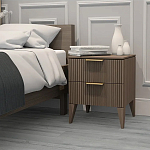 Тумба прикроватная коричневая с двумя ящиками Harper Line варинант исполнения - 3 | Loft Concept во Владивостоке