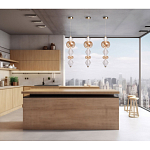 Подвесной светильник с вертикальной композицией из прозрачных и янтарных стеклянных шаров и ромбов Gabriel Scott Luna варинант исполнения - 21 | Loft Concept во Владивостоке