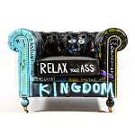 Кресло "Баския и Уорхол" Basquiat Warhol graffiti chair натуральная кожа варинант исполнения - 1 | Loft Concept во Владивостоке