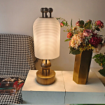 Настольная лампа в виде фонаря с белым фактурным абажуром Echoes of Light варинант исполнения - 5 | Loft Concept во Владивостоке