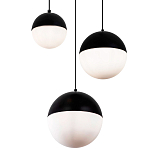 Каскадный светильник с 3-мя плафонами шары Ponzio Flos Cascade Trio Black Sphere Hanging Lamp варинант исполнения - 2 | Loft Concept во Владивостоке
