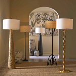 Торшер с цилиндрическим тканевым абажуром на каркасе волнистой формы Rotation варинант исполнения - 4 | Loft Concept во Владивостоке