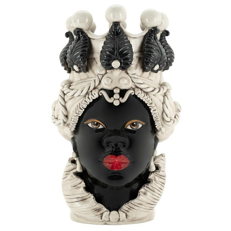 Ваза Vase Moro Lady Black Big Черный Бежевый Ваза Vase Moro Lady Black Big Черный Бежевый во Владивостоке | Loft Concept