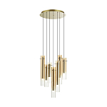 Люстра каскадная с 7-ю цилиндрическими плафонами из стекла Luminous Cylinders варинант исполнения - 4 | Loft Concept во Владивостоке