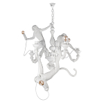 Люстра с тремя фигурами обезьян с лампочками в руках белого цвета Hanging Monkey варинант исполнения - 1 | Loft Concept во Владивостоке