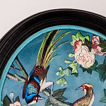 Стул из массива бука бирюзовый с изображением птиц и цветов Turquoise Chinoiserie Birds Garden Chair варинант исполнения - 3 | Loft Concept во Владивостоке