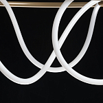 Люстра подвесная круглая золотого цвета с белыми изогнутыми световыми линиями Luke Lampco Tracer Lamp варинант исполнения - 9 | Loft Concept во Владивостоке