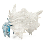 Статуэтка голубой рак с белой раковиной Marine Accessories варинант исполнения - 4 | Loft Concept во Владивостоке