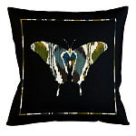 Подушка декоративная бабочка сине-зелёный орнамент Ikat Pattern варинант исполнения - 1 | Loft Concept во Владивостоке